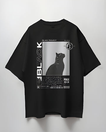 BLACK Cat Oversized T-Shirt