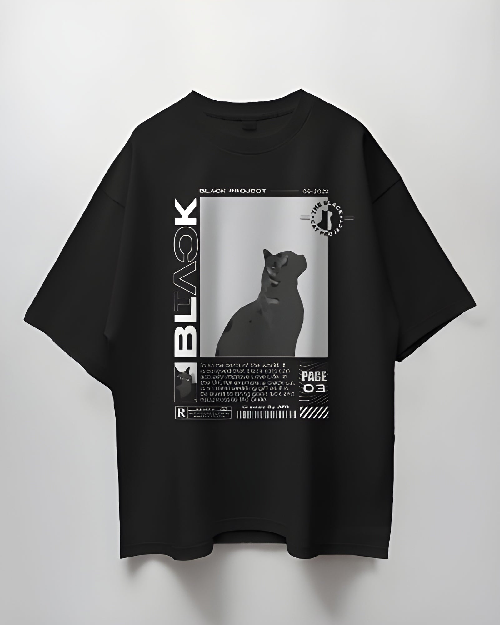 BLACK Cat Oversized T-Shirt