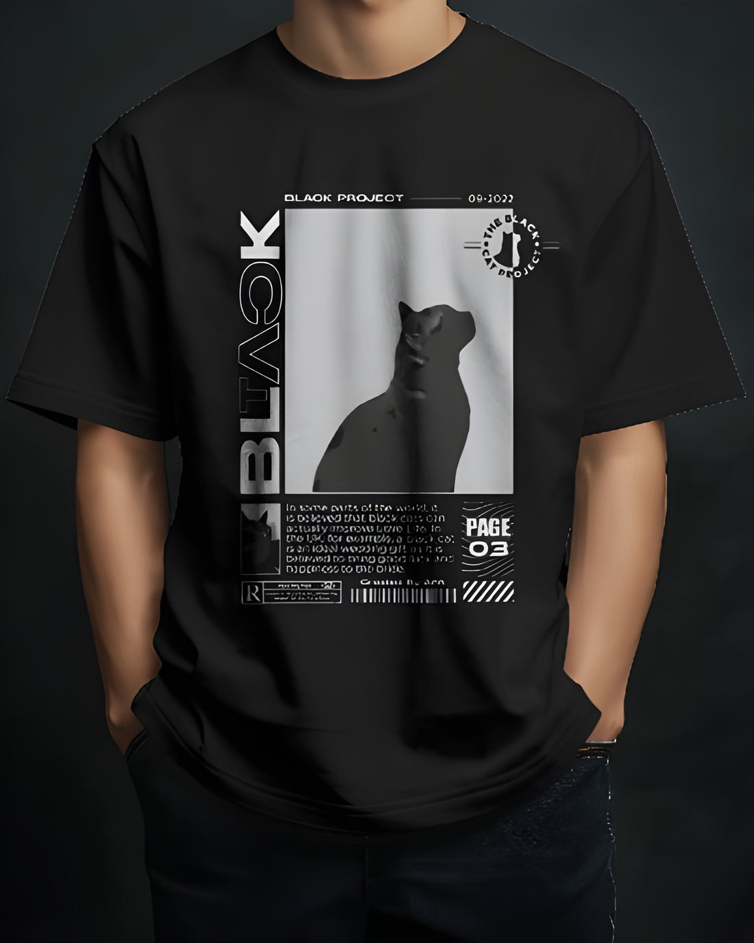 BLACK Cat Oversized T-Shirt